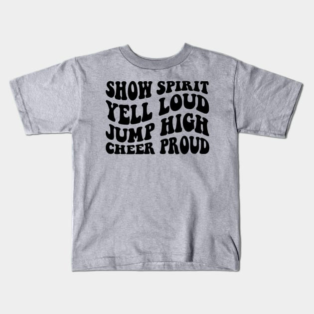 Cheer Mom Shirt, Football Cheer Mama Shirts, Cheer Mom, Cheer, show spirit yell loud jump high cheer proud Shirt Cheer Mama T-Shirt , Wavy Stacked Kids T-Shirt by Hamza Froug